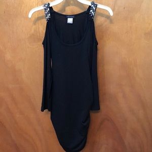 Black cold shoulder top